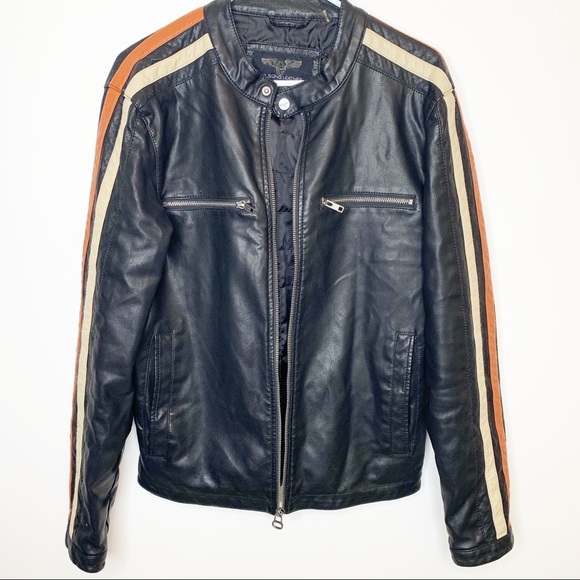 Wilsons Leather Other - Wilson’s Leather Vegan Moto Jacket Orange Black S